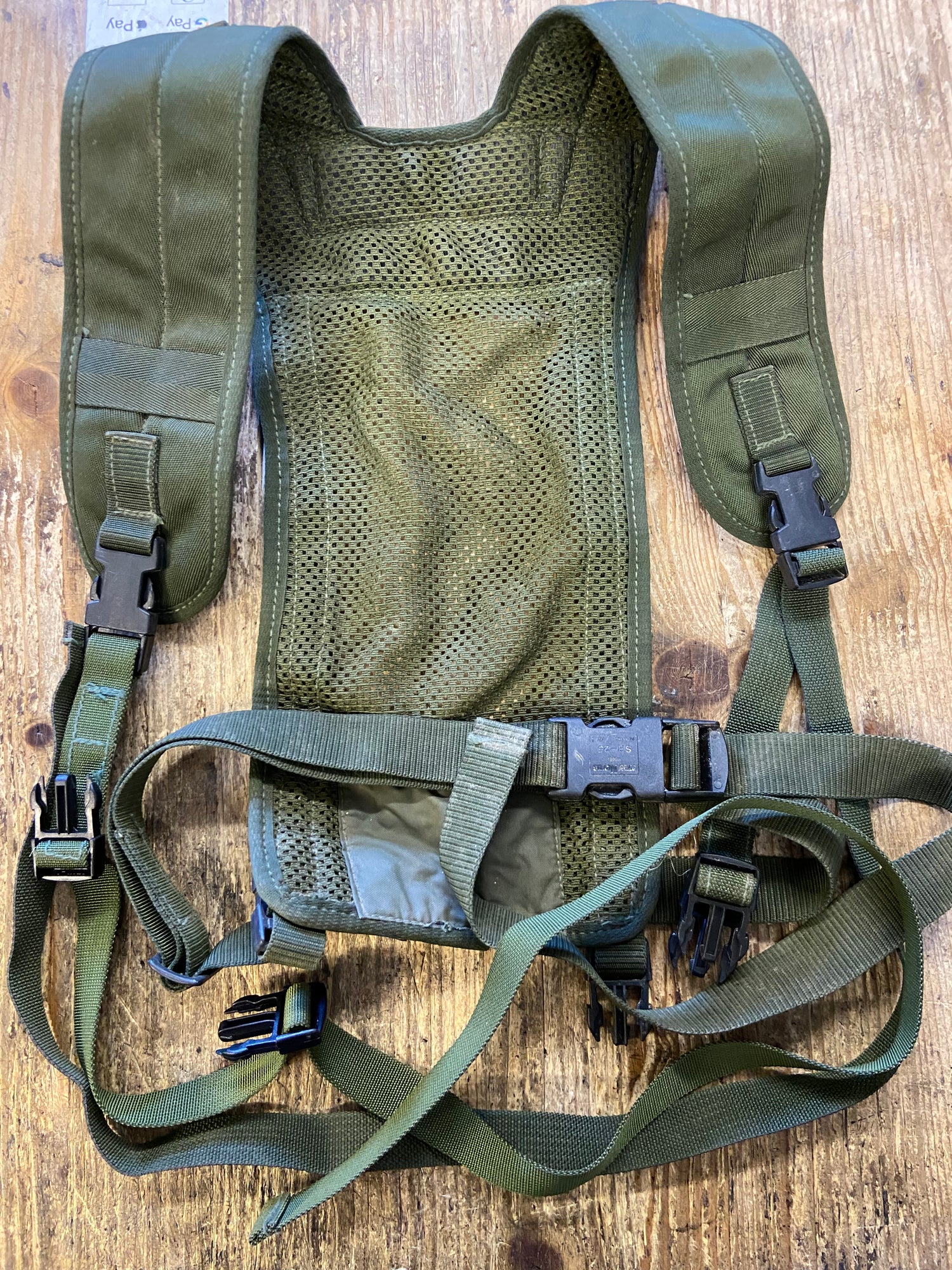 British Army Bergen Pouches yoke olive green 1990s pattern