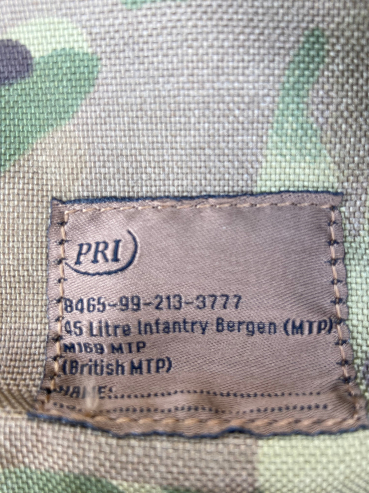 British Army 45 litre MTP Infantry Bergen super Grade 1