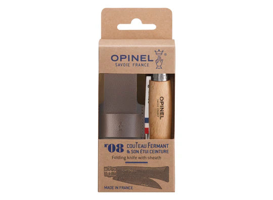 Opinel - No.8 Classic Original Stainless Steel Knife & Pouch Gift Set