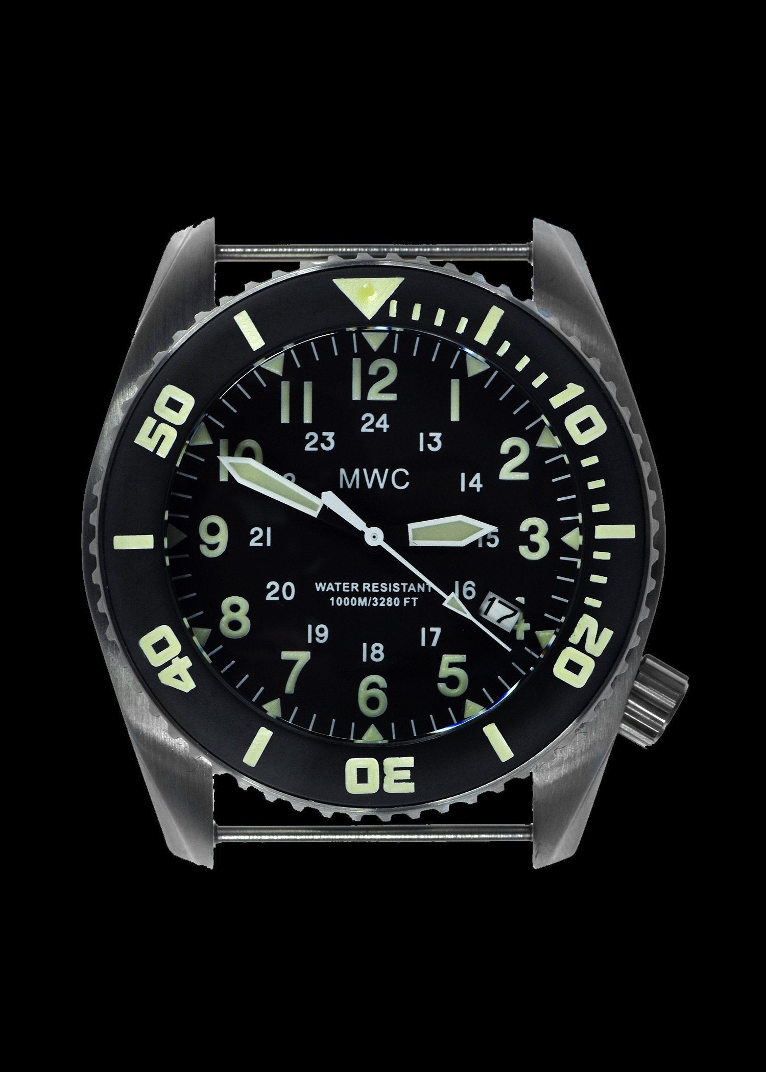 MWC Divers Watch - Depthmaster 12/24, 100atm/3,280ft/1000m Water Resistant, Stainless Steel, Helium Valve (Automatic)