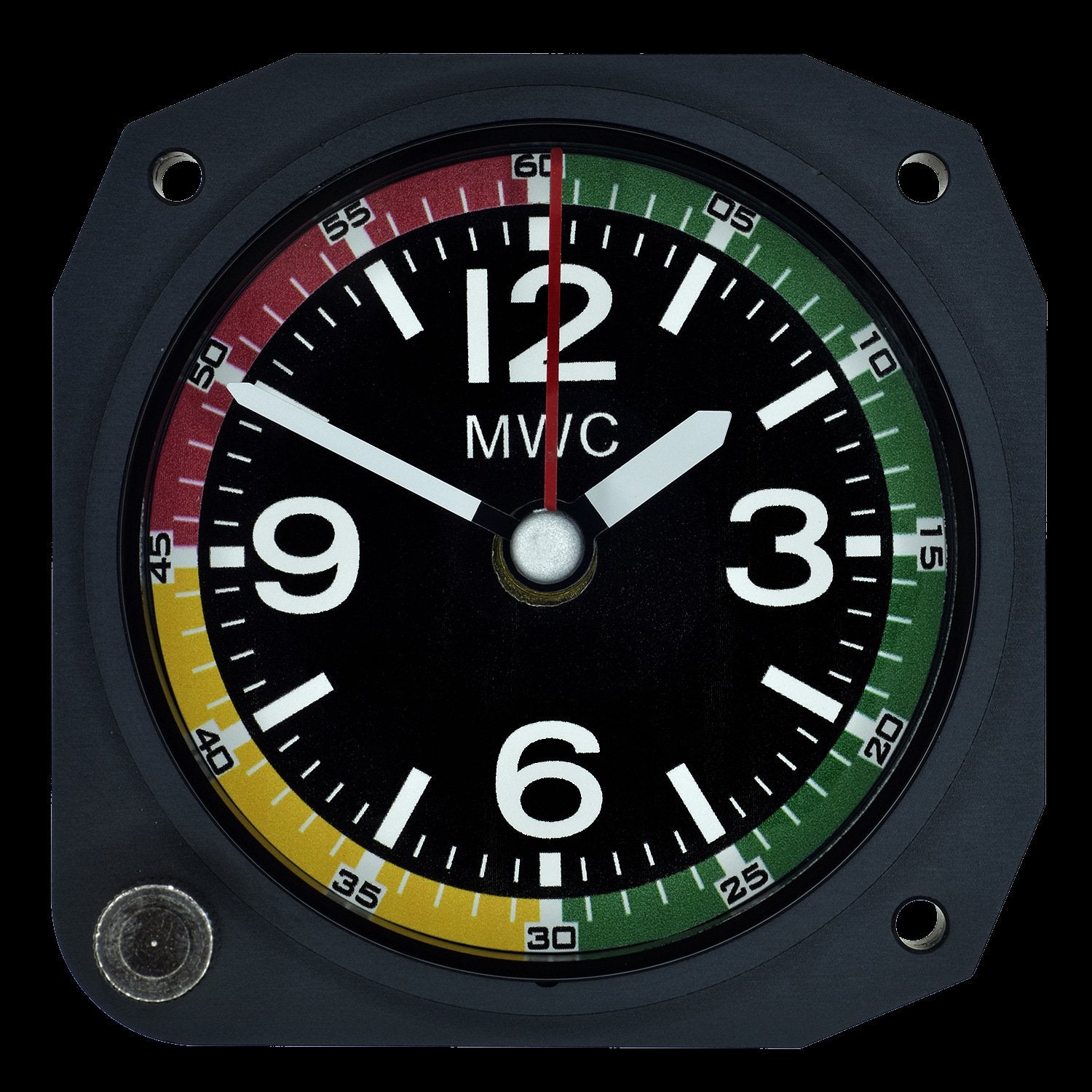 MWC Clock - Limited Edition - Replica Airspeed Indicator, Matt Black Finish - Cockpit Desk Clock
