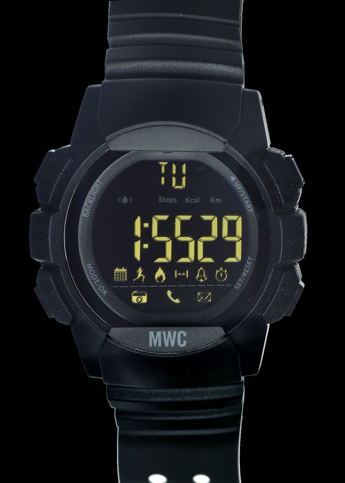 MWC Digital Military Watch with Bluetooth, Step Counter, 100m (330ft) Water Resistance, Remote Camera and Android / iOS Compatibility