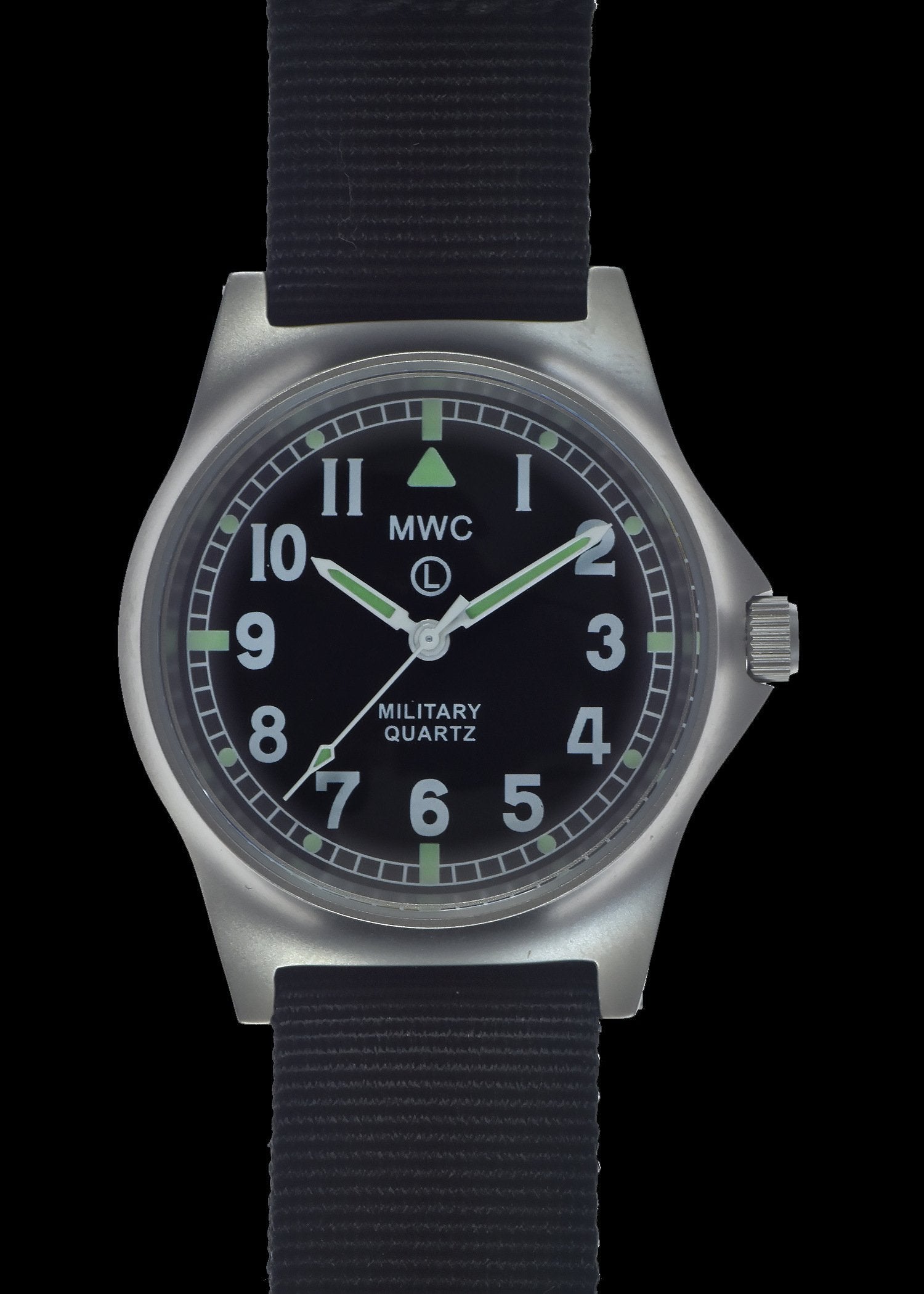 MWC Infantry Watch - G10 LM Stainless Steel Military Watch Non Date (Black NATO Strap)