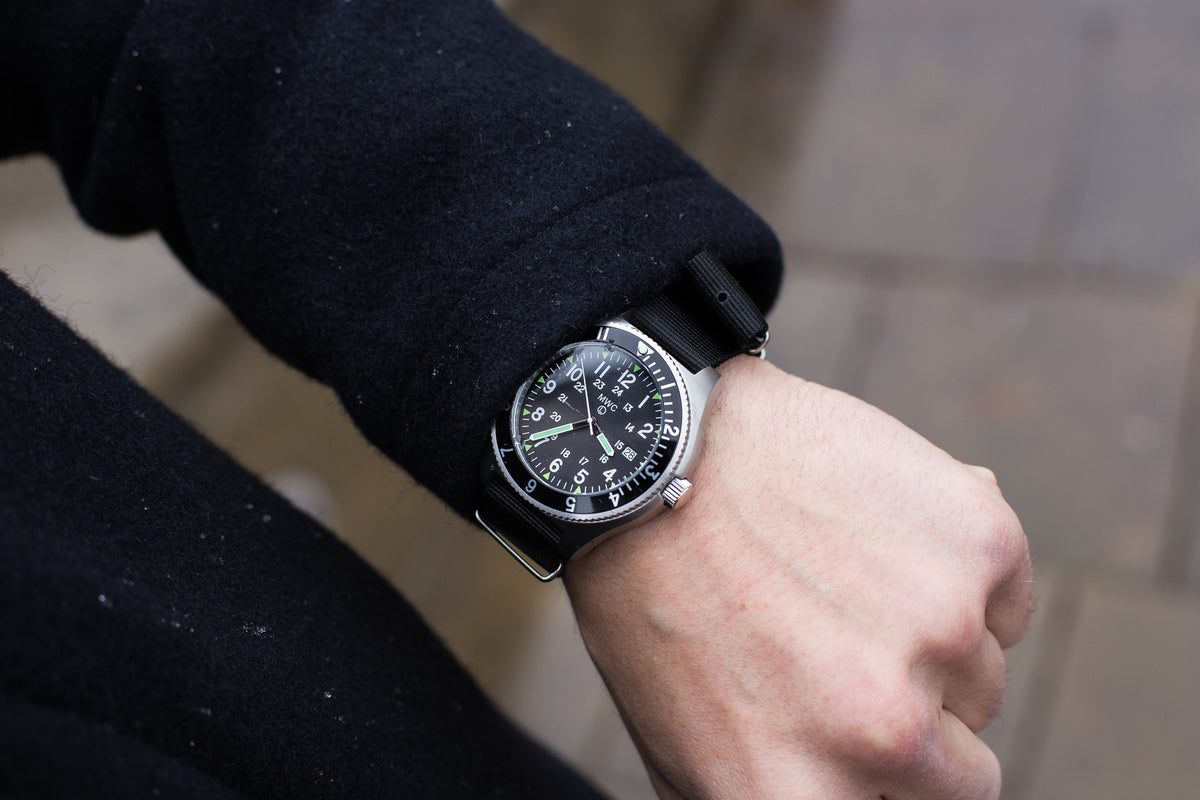 MWC Classic Navigator Watch - 300m Water Resistant Stainless Steel Navigator Watch with Super Luminova