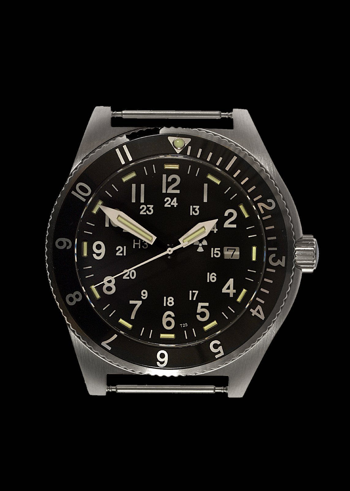 MWC Classic Navigator Watch - 300m Water Resistant Stainless Steel Tritium GTLS Navigator Watch (Unbranded)