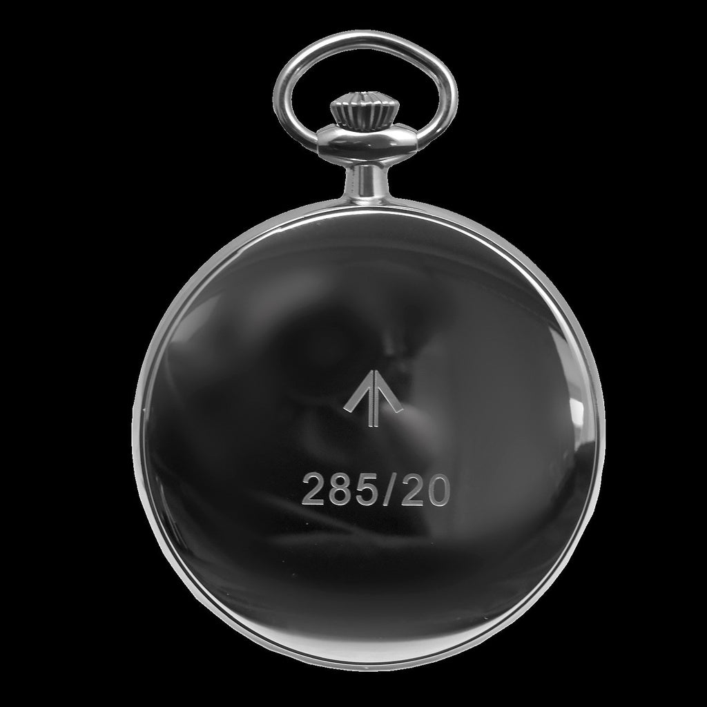 MWC Pocket Watch - General Service Military, Black Dial - 24 Jewel Automatic with Option to Hand Wind