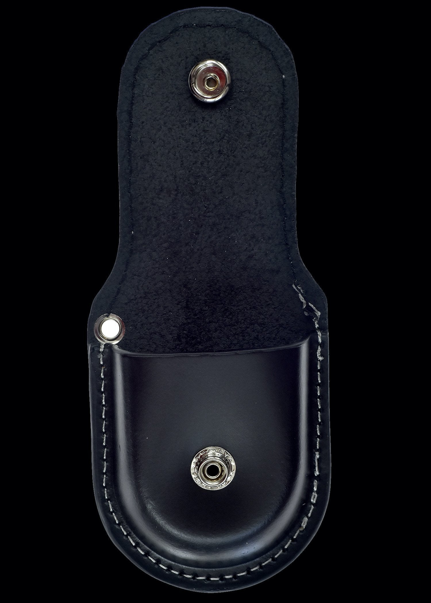 MWC Pocket Watch Case - Black Stitched Leather