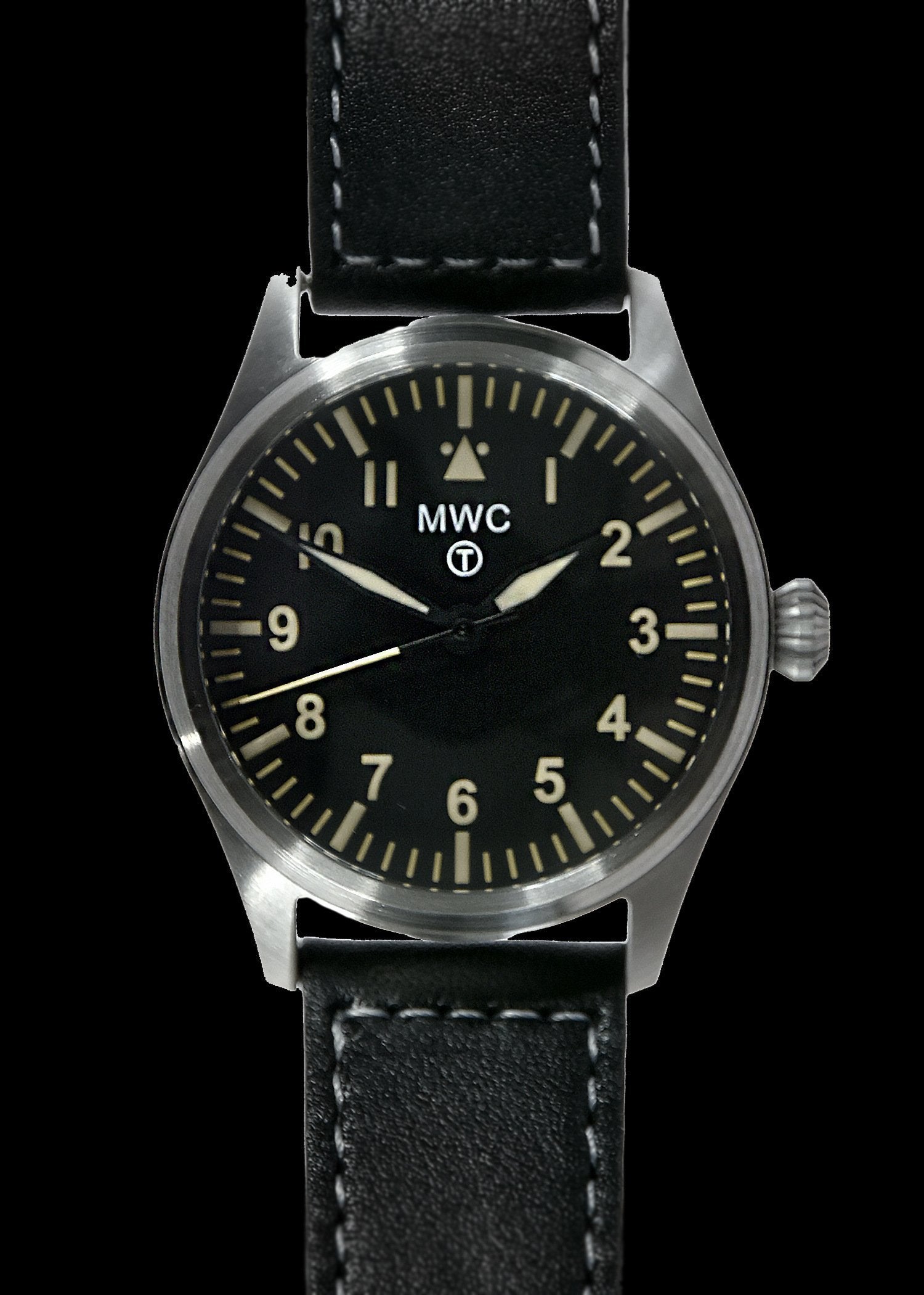 MWC Classic Pilots Watch - 40mm Stainless Steel Aviator Watch with Hybrid Movement and 100m Water Resistance