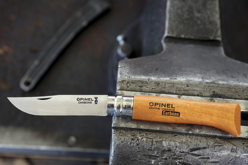Opinel - No.8 Classic Original Carbon Steel Knife & Pouch Gift Set