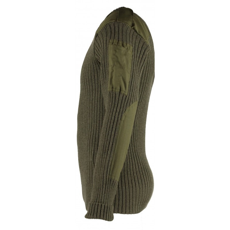 York Woolly Pully Vee Neck Sweater With Patches, Epaulettes and Pen Pocket 9047