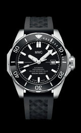 MWC 100atm / 3,280ft / 1000m Water Resistant Divers Watch in Stainless Steel Case with Helium Valve on Silicon Strap / 100% Swiss Made with Sellita SW200 26 Jewel Automatic Movement