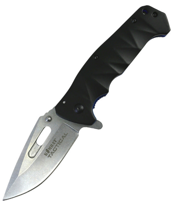 KomabtUK Blue & Black Bushcraft Folding Lock Knife