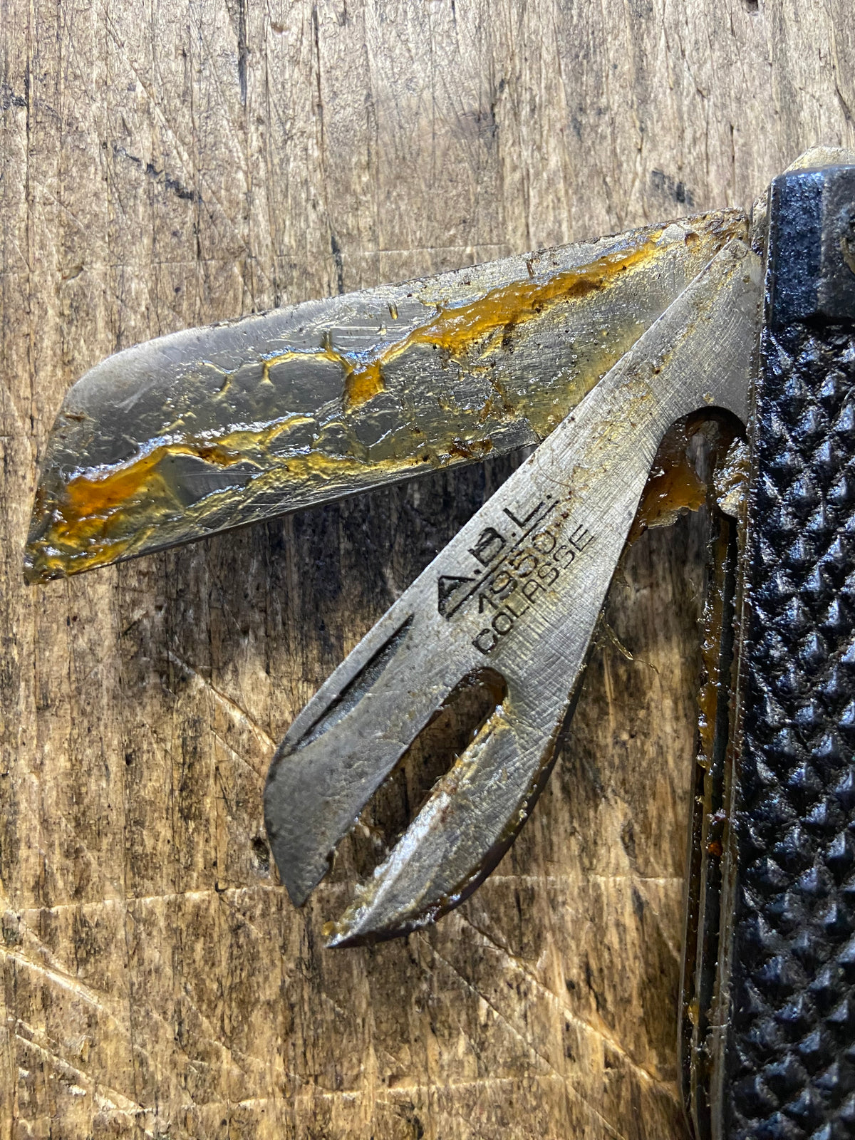 Belgian Army 1950s Jack Knife still in the original Grease