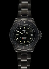 MWC Classic Watch - GMT Dual Timezone Military Watch in Black PVD Steel