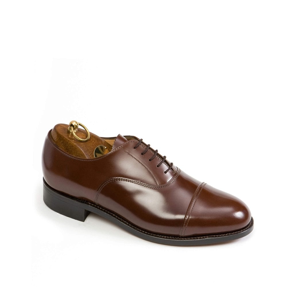 Sanders British Army/ Royal Marine  Oxford Brown Shoes with Polished Leather Cap Oxford