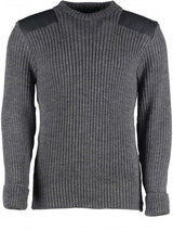 Military Wooly Pully Grey with Patches British Made