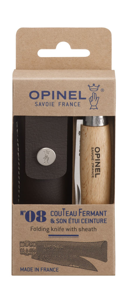 Opinel Animalia No.8 Knife Engraved Oak Handle 8.5cm Stainless Steel Blade  