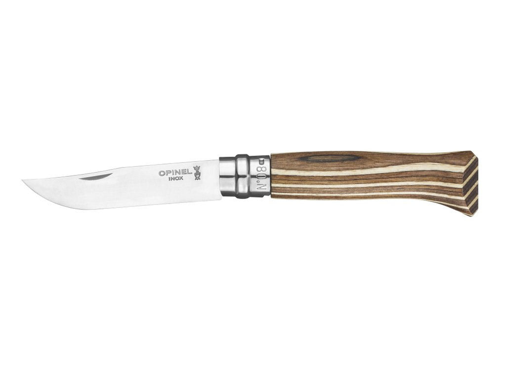 Opinel - No.8 Laminated Birch Knife - Brown