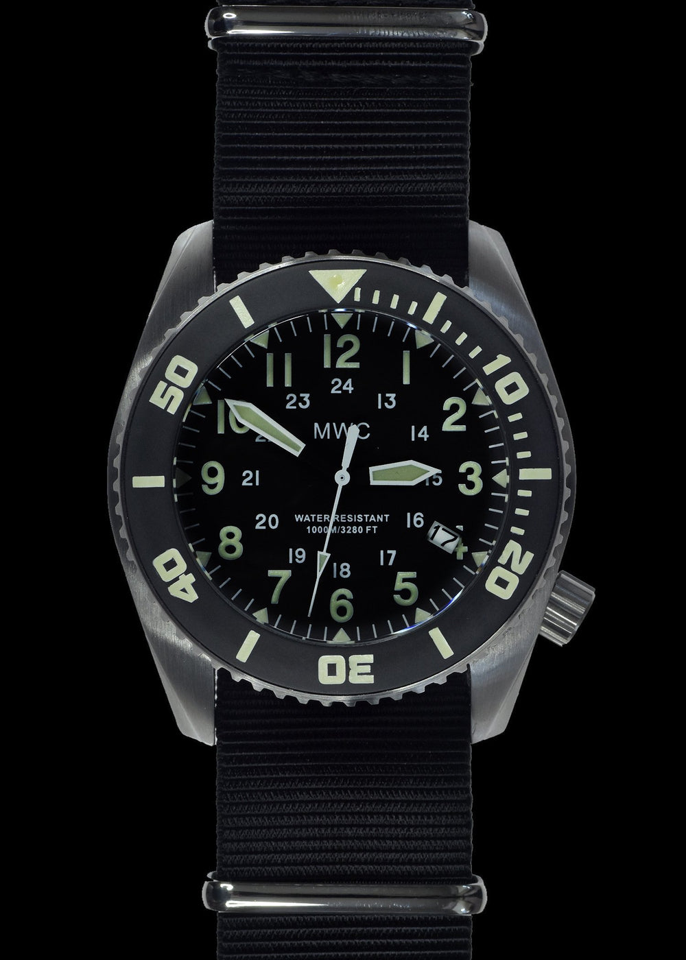 MWC Divers Watch - Depthmaster 12/24, 100atm/3,280ft/1000m Water Resistant, Stainless Steel, Helium Valve (Automatic)