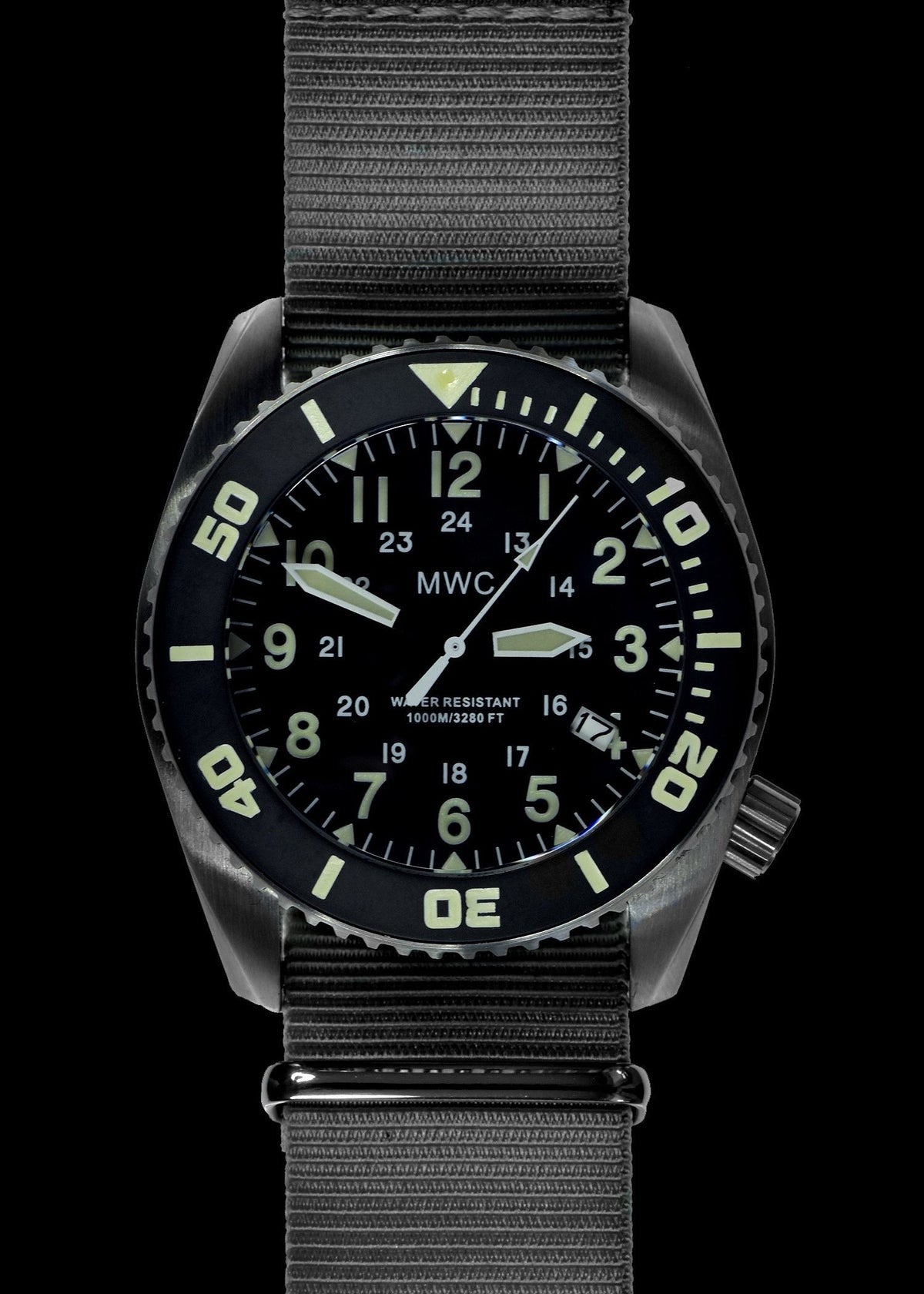 MWC Divers Watch - Depthmaster 12/24, 100atm/3,280ft/1000m Water Resistant, Stainless Steel, Helium Valve (Automatic)