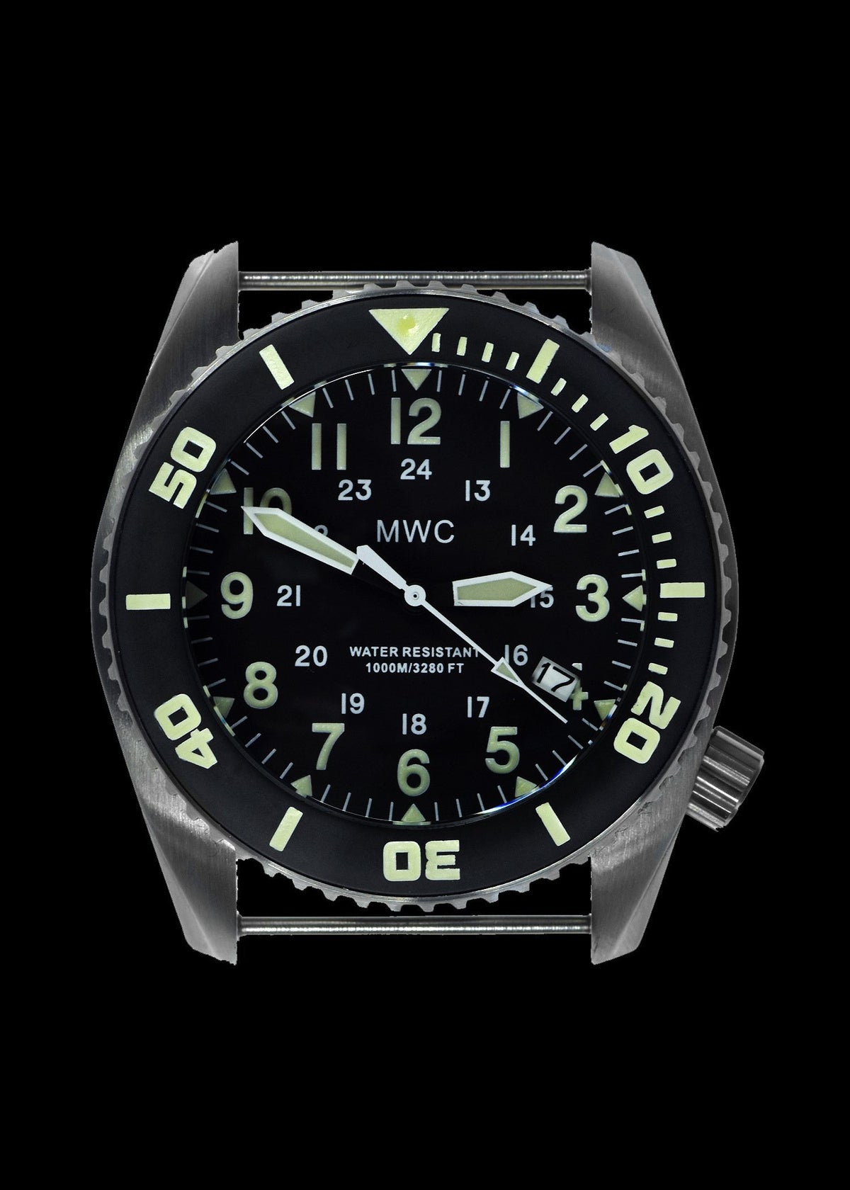 MWC Divers Watch - Depthmaster, 12/24, 100atm/3,280ft/1000m Water Resistant, Stainless Steel Case, Helium Valve (Quartz)