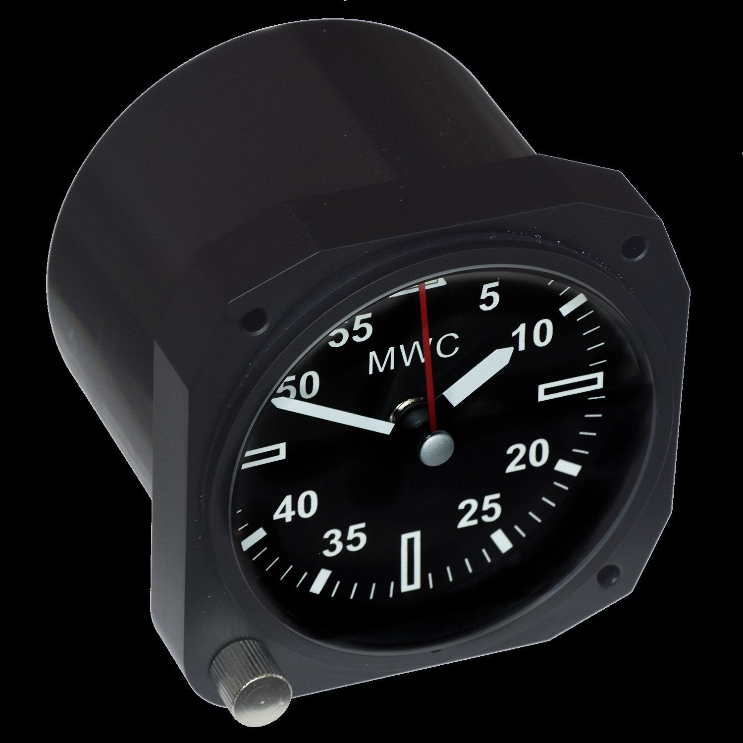 MWC Clock - Limited Edition - Replica Cockpit, Matt Black Finish - Desk Clock