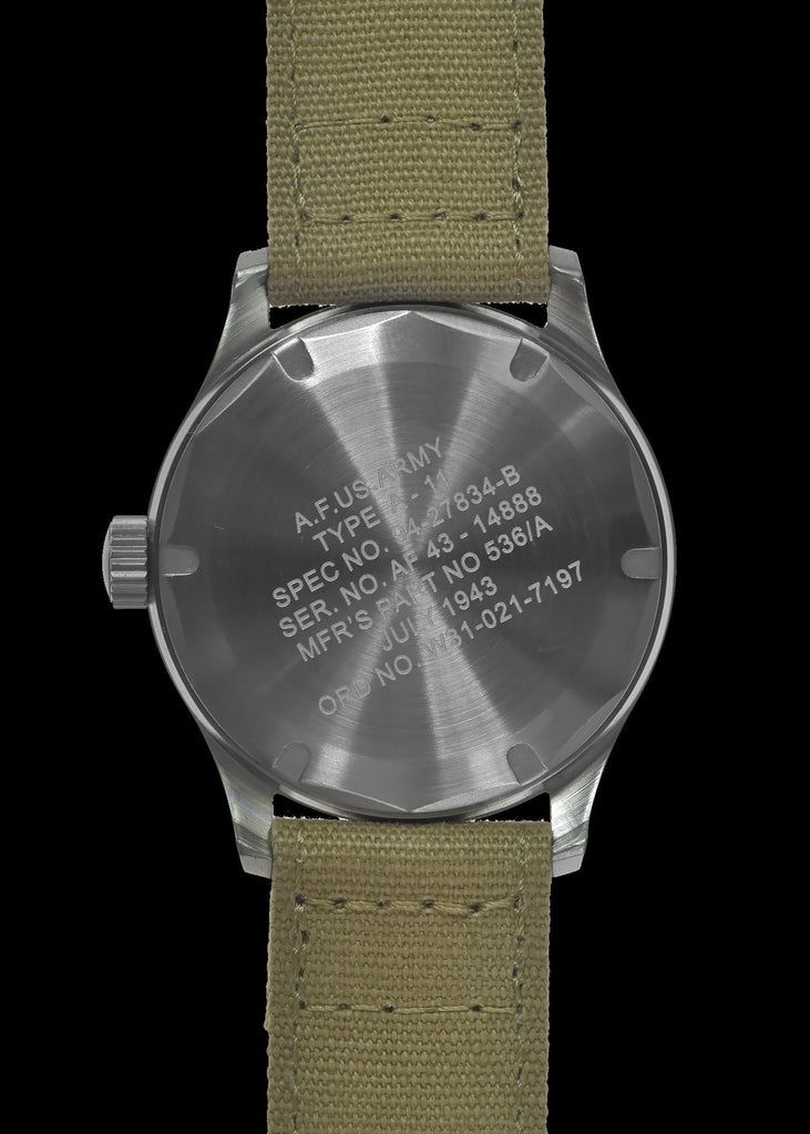 MWC Infantry Watch - A-11 1940s WWII Pattern Military Watch (Automatic) with 100m Water Resistance