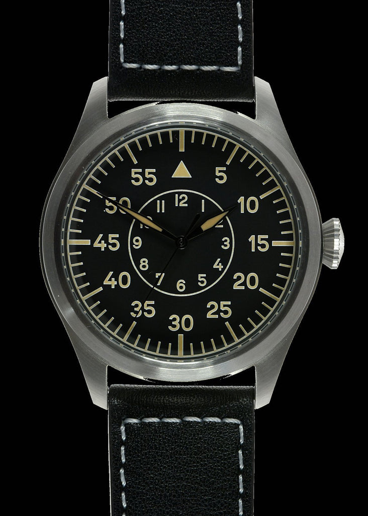 MWC Classic Pilots Watch - 46mm Limited Edition XL Luftwaffe Pattern Military Aviators Watch (Retro Dial Version)