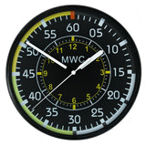 MWC Clock - Aircraft Instrument Airspeed Indicator, Silent Sweep Movement, 22.5cm - Wall Clock