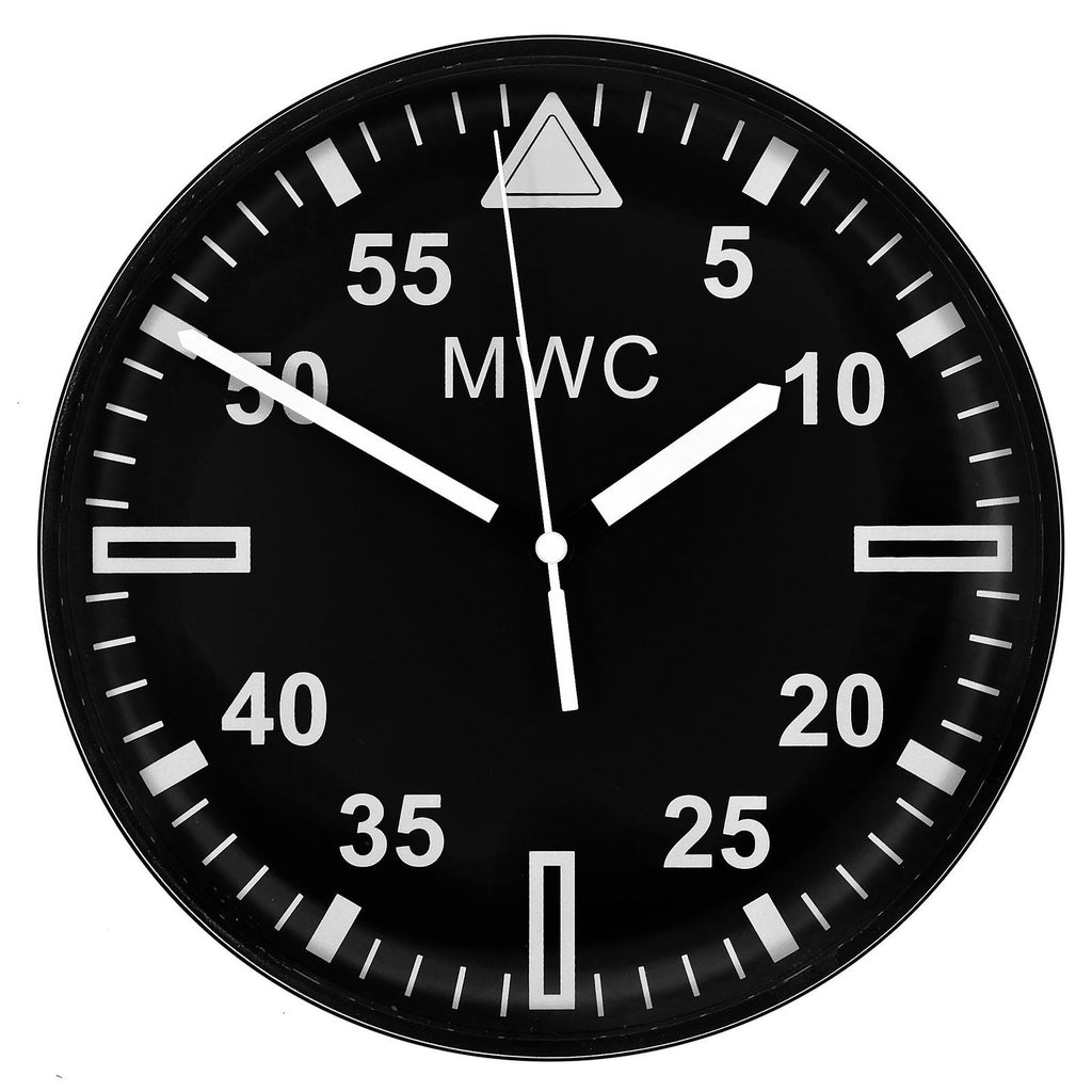 MWC Clock - Latest 2018 Military Pattern, Silent Sweep Movement, 22.5cm - Wall Clock