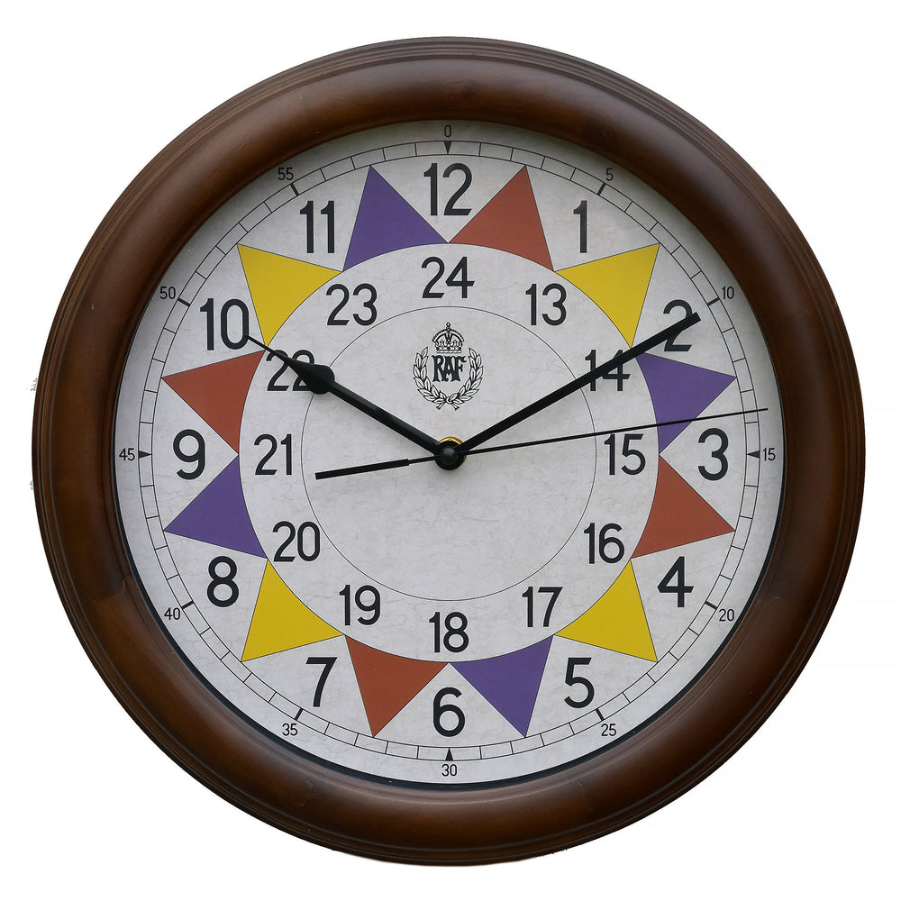 MWC Clock - 1940 "Battle of Britain" Pattern Replica, Wooden Case, 12/24 Hour, Silent Sweep Movement, 30.5cm - Wall Clock