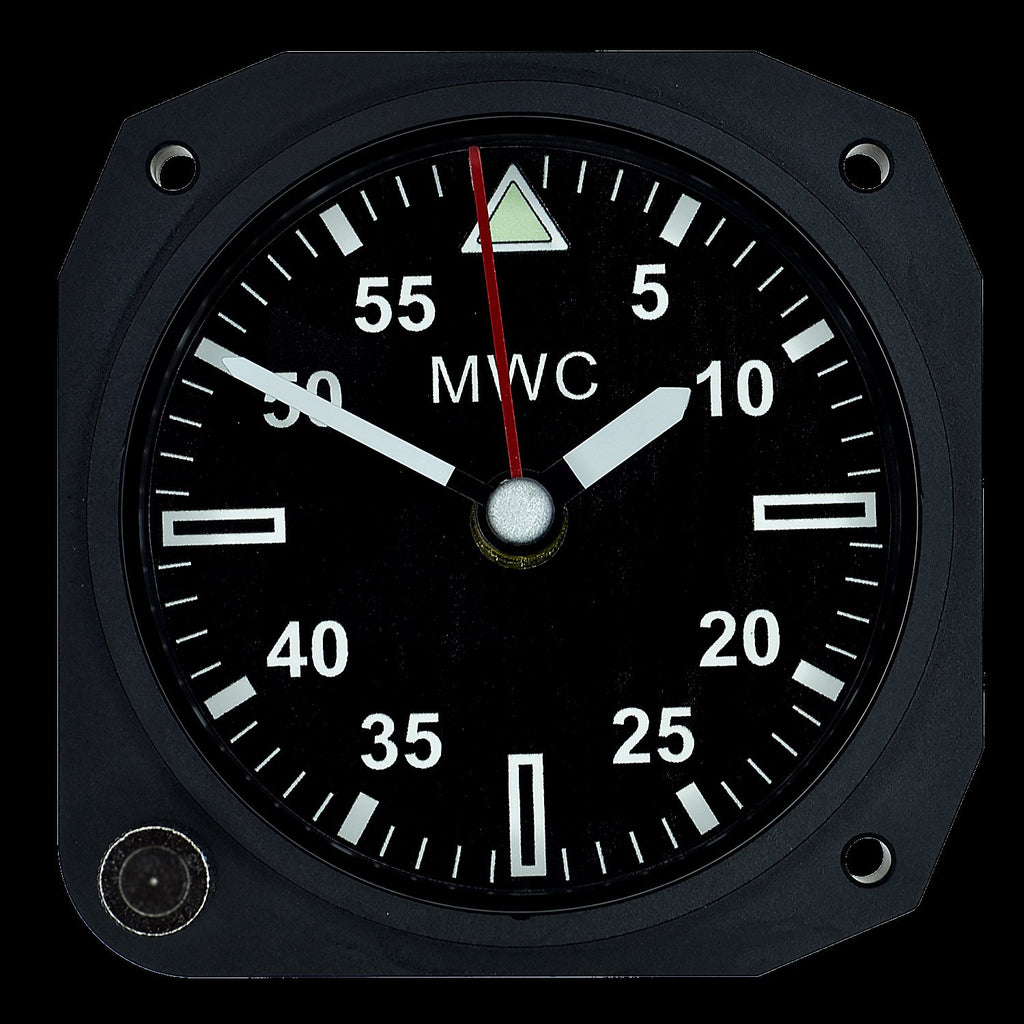 MWC Clock - Limited Edition - Replica Cockpit, Matt Black Finish - Desk Clock