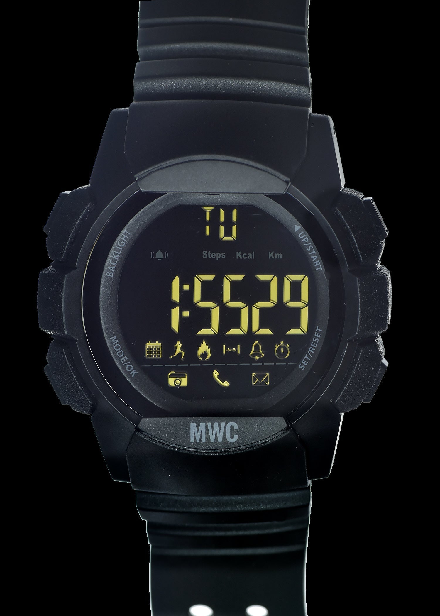 MWC Digital Military Watch with Bluetooth, Step Counter, 100m (330ft) Water Resistance, Remote Camera and Android / iOS Compatibility