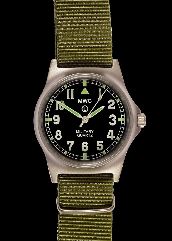 MWC Infantry Watch - G10 LM Stainless Steel Non Date Military Watch (Olive Green Strap)