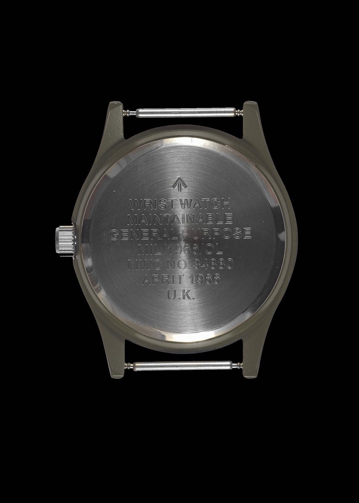 Classic 1960s/70s US Pattern Olive Drab Vietnam Watch on Olive Green Military Strap