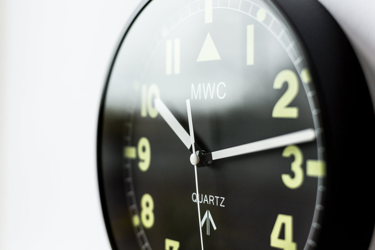 MWC Clock - Retro G10 Pattern Military, Silent Sweep Movement, 30cm - Wall Clock