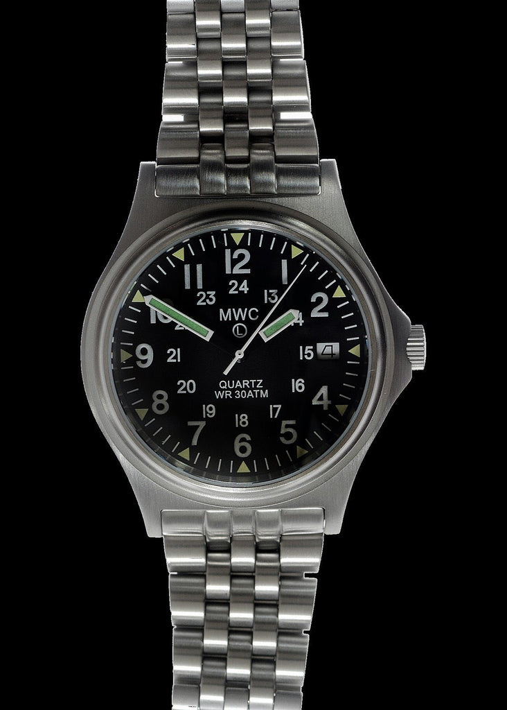 MWC Infantry Watch - G10 300m 1000ft Water resistant 12/24 Hour Steel Military Watch with Sapphire Crystal on Bracelet