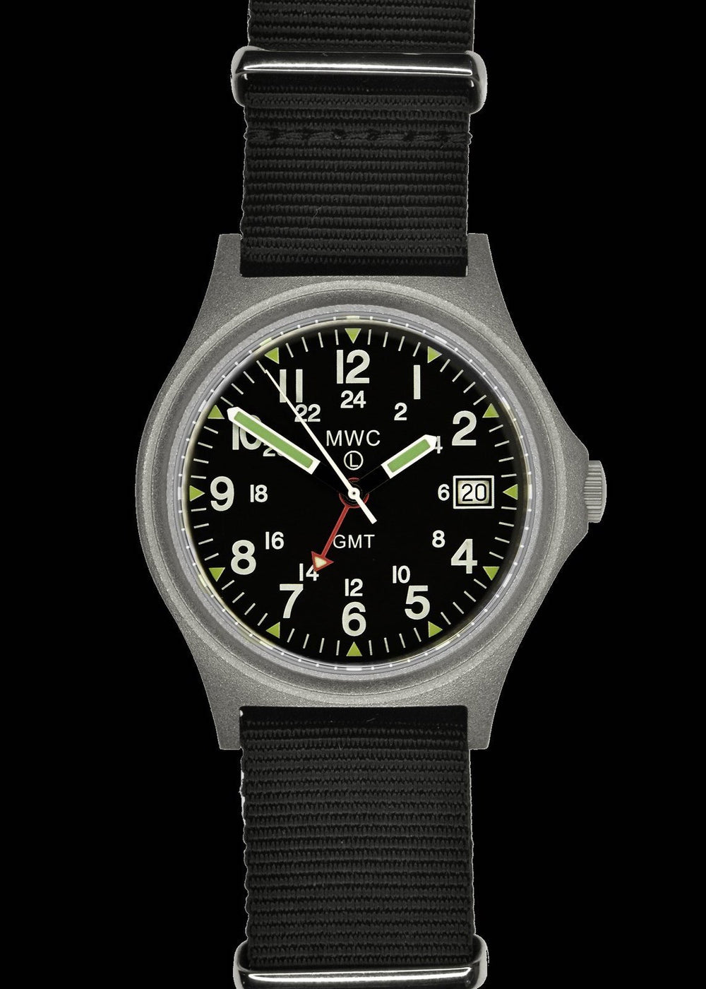 MWC Classic Watch - GMT Dual Timezone 100m Water Resistant Model with Stainless Steel Case
