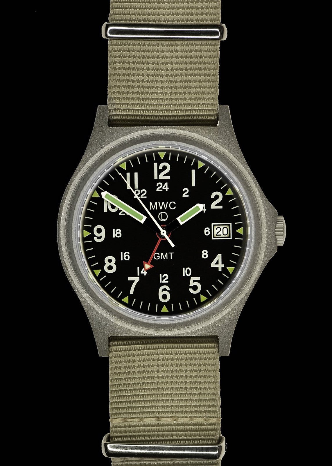 MWC Classic Watch - GMT Dual Timezone 100m Water Resistant Model with Stainless Steel Case
