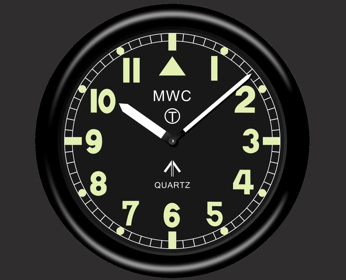 MWC Clock - Retro G10 Pattern Military, Silent Sweep Movement, 30cm - Wall Clock