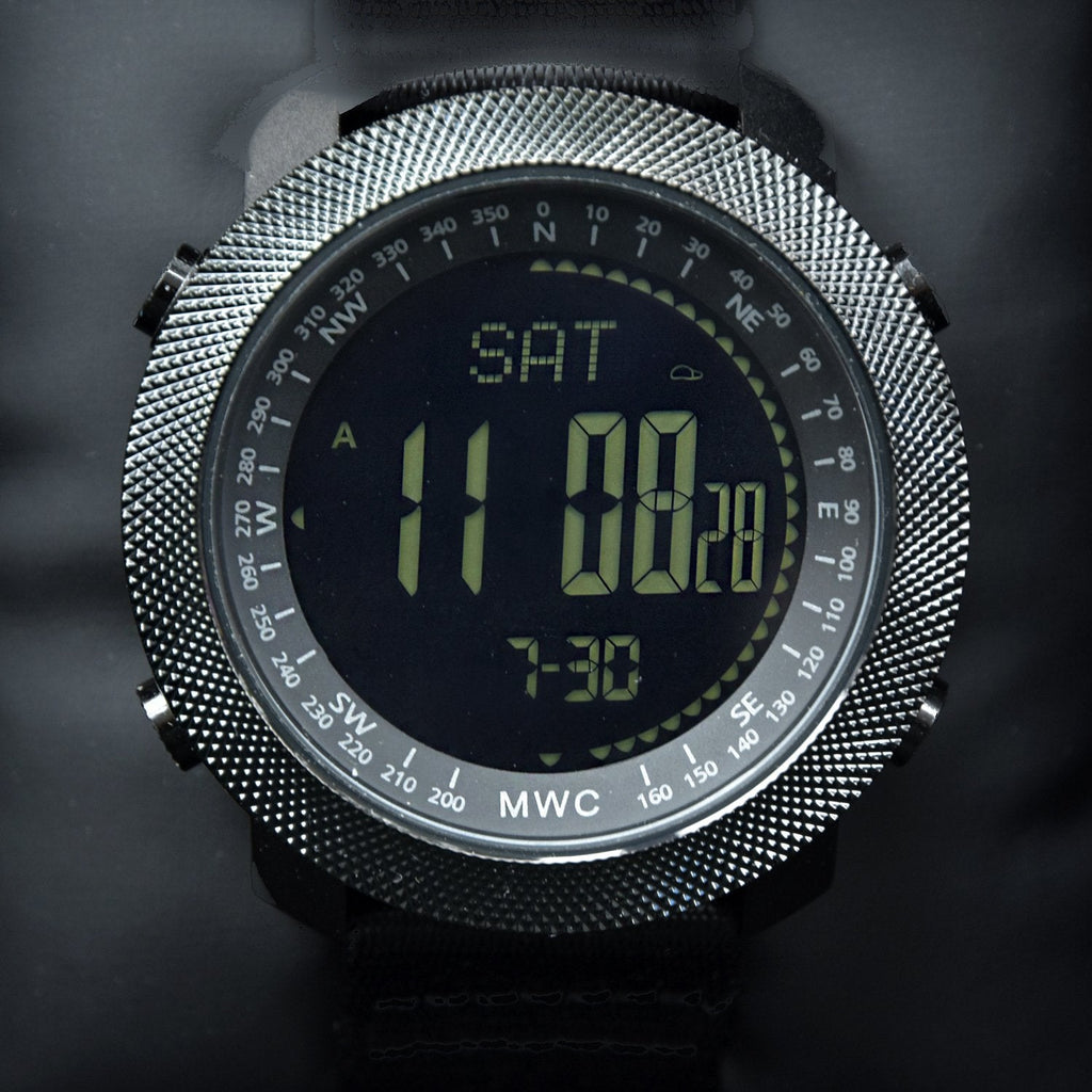 MWC Digital Military Watch with Digital Barometer, Altimeter, Dual Time Zones, Compass and Step Counter