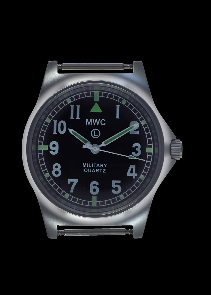 MWC Infantry Watch - G10 LM Non Date Stainless Steel Military Watch (Desert Strap)