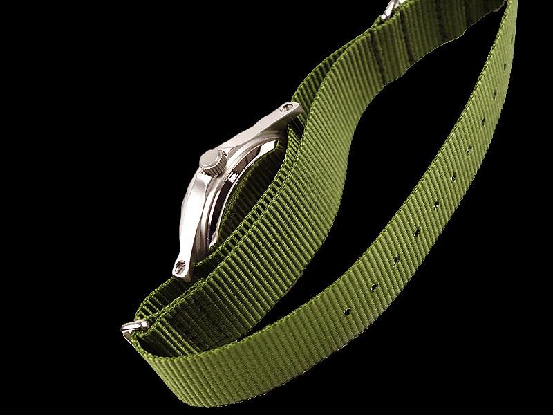 MWC Infantry Watch - G10 LM Stainless Steel Non Date Military Watch (Olive Green Strap)
