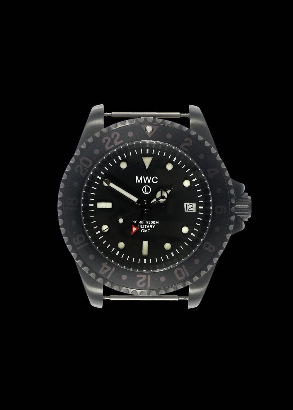 MWC Classic Watch - GMT Dual Timezone PVD Military Watch on Matching Steel Bracelet
