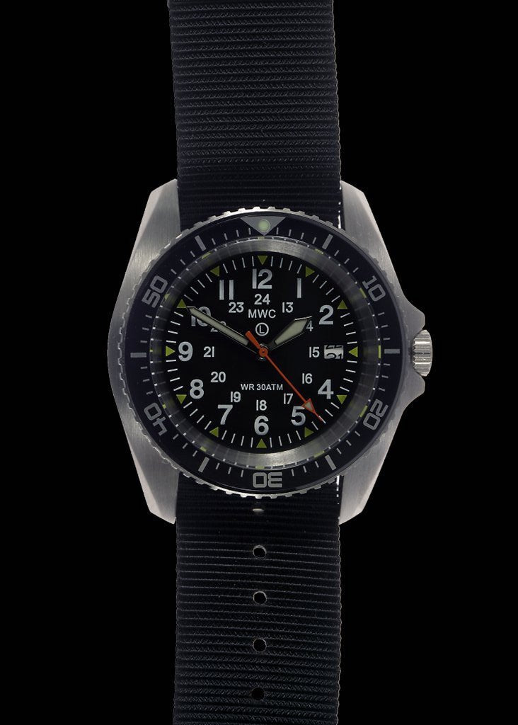 MWC Divers Watch - Heavy Duty Stainless Steel Military Divers Watch, with 12/24 Hour Dial (Automatic)