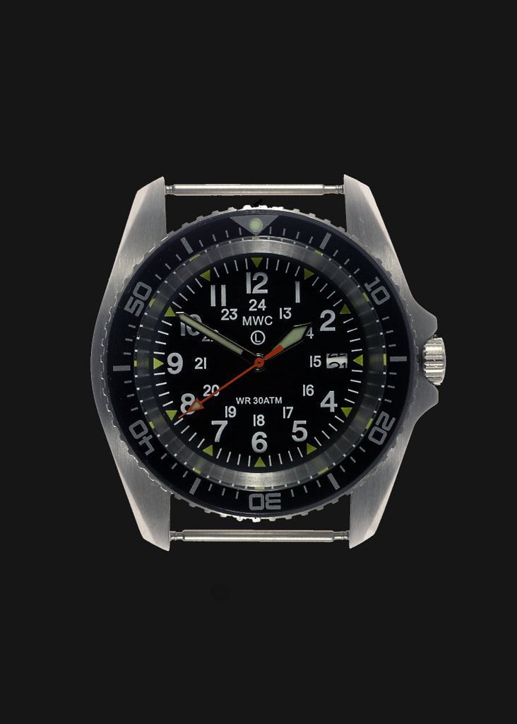 MWC Divers Watch - Heavy Duty Stainless Steel Military Divers Watch, with 12/24 Hour Dial (Automatic)