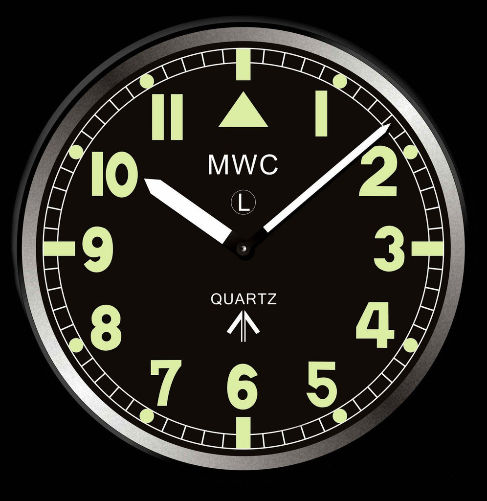 MWC Clock - Retro G10 Pattern Military, Silent Sweep Movement, 30cm - Wall Clock