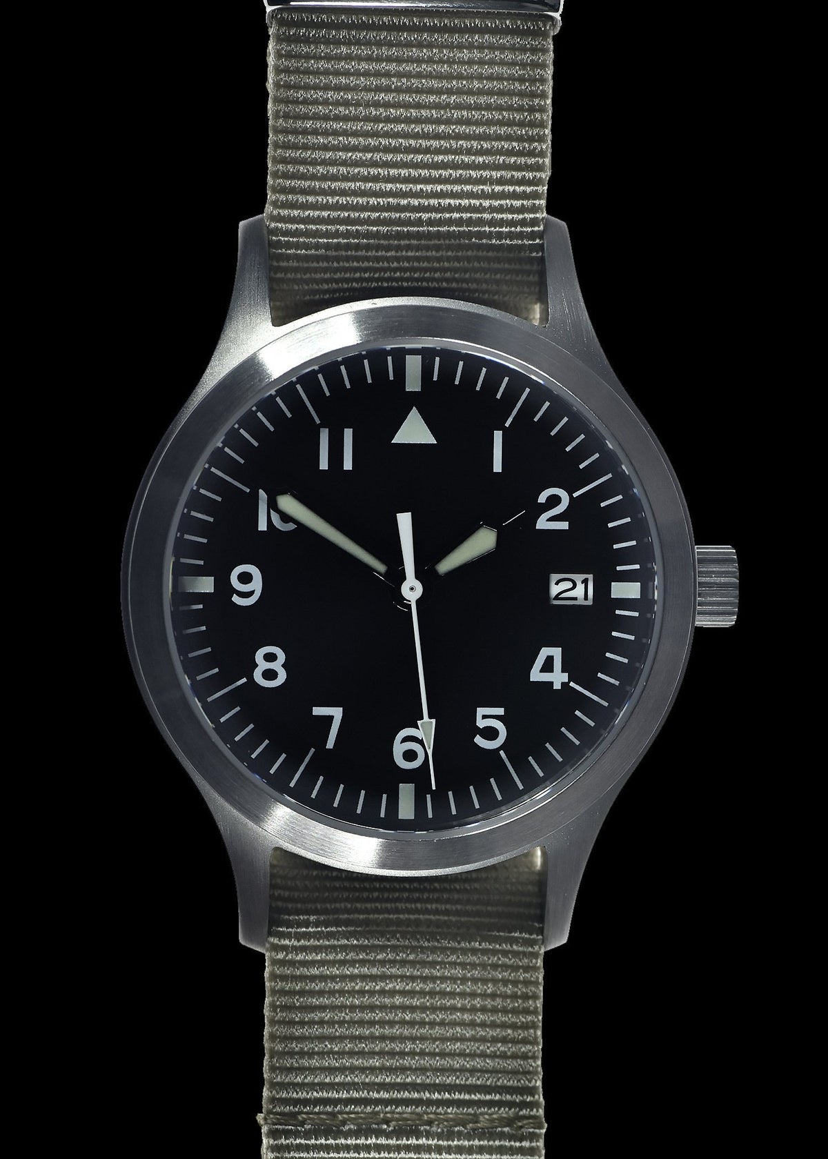 MWC Classic Watch - Mk III Stainless Steel 1950's Pattern 100m Water Resistant Automatic Military Watch, Sapphire Crystal (Unbranded Variant)