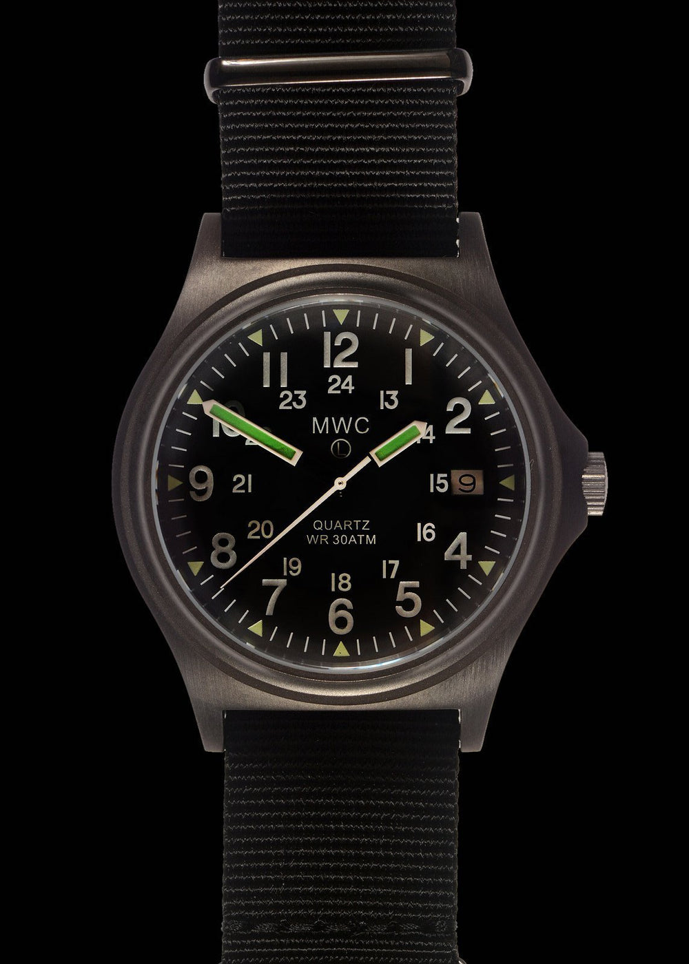 MWC Infantry Watch - G10 300m / 1000ft Water Resistant, Limited Edition Military, Brushed Gunmetal, Sapphire Crystal, NATO Straps