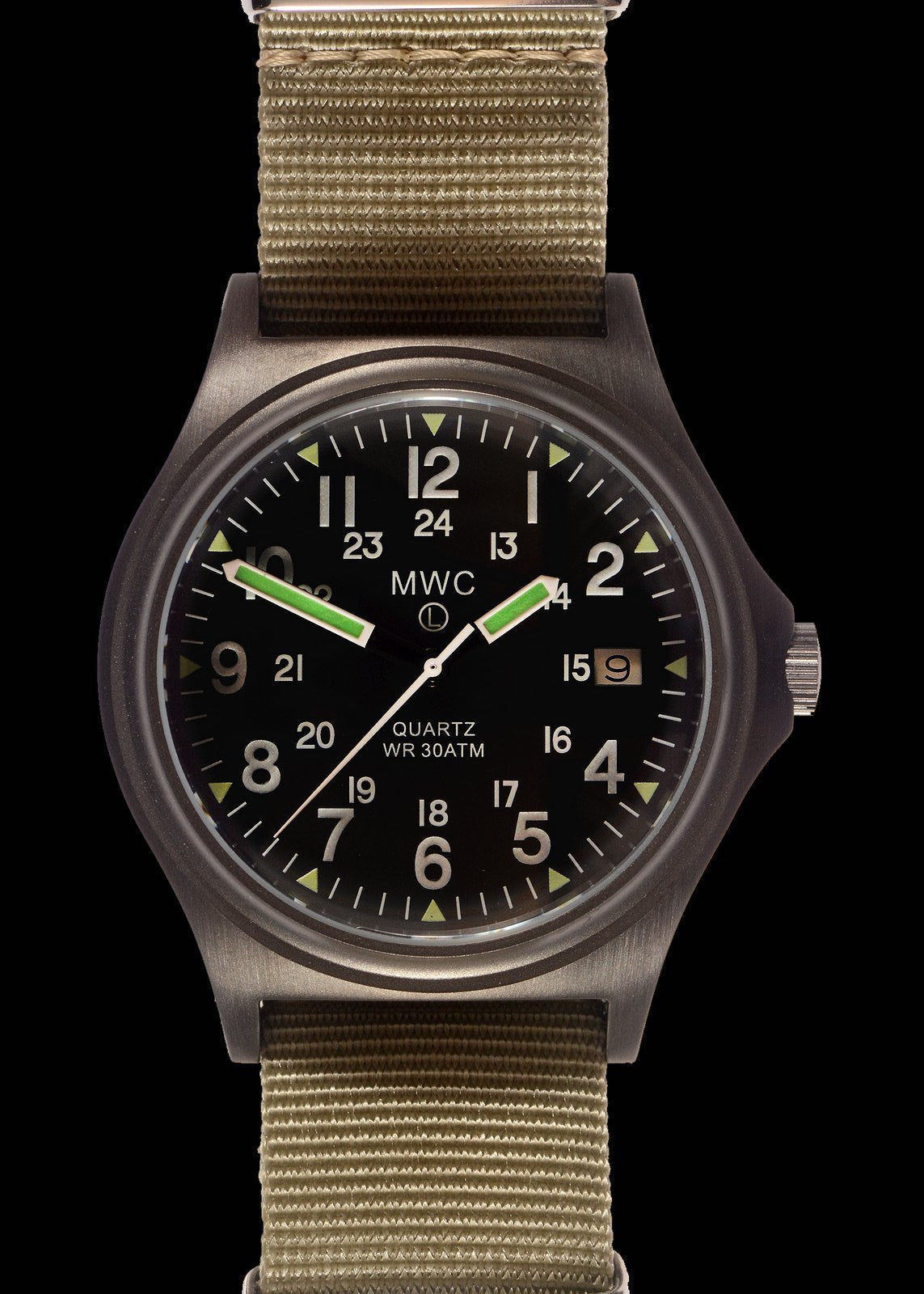 MWC Infantry Watch - G10 300m / 1000ft Water Resistant, Limited Edition Military, Brushed Gunmetal, Sapphire Crystal, NATO Straps